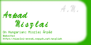 arpad miszlai business card