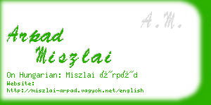 arpad miszlai business card